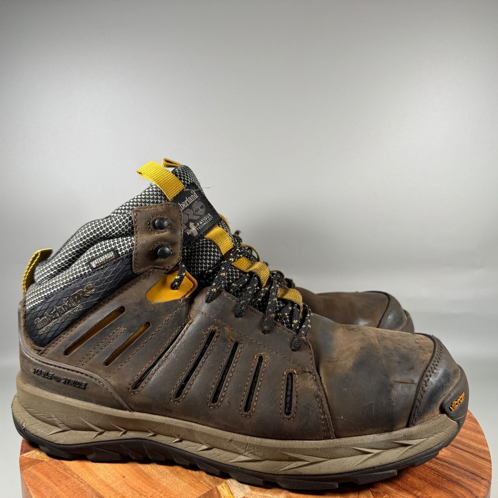 Timberland PRO Hypercharge Mens 11.5M Brown Waterproof‎ Work Boots A41UY Vibram